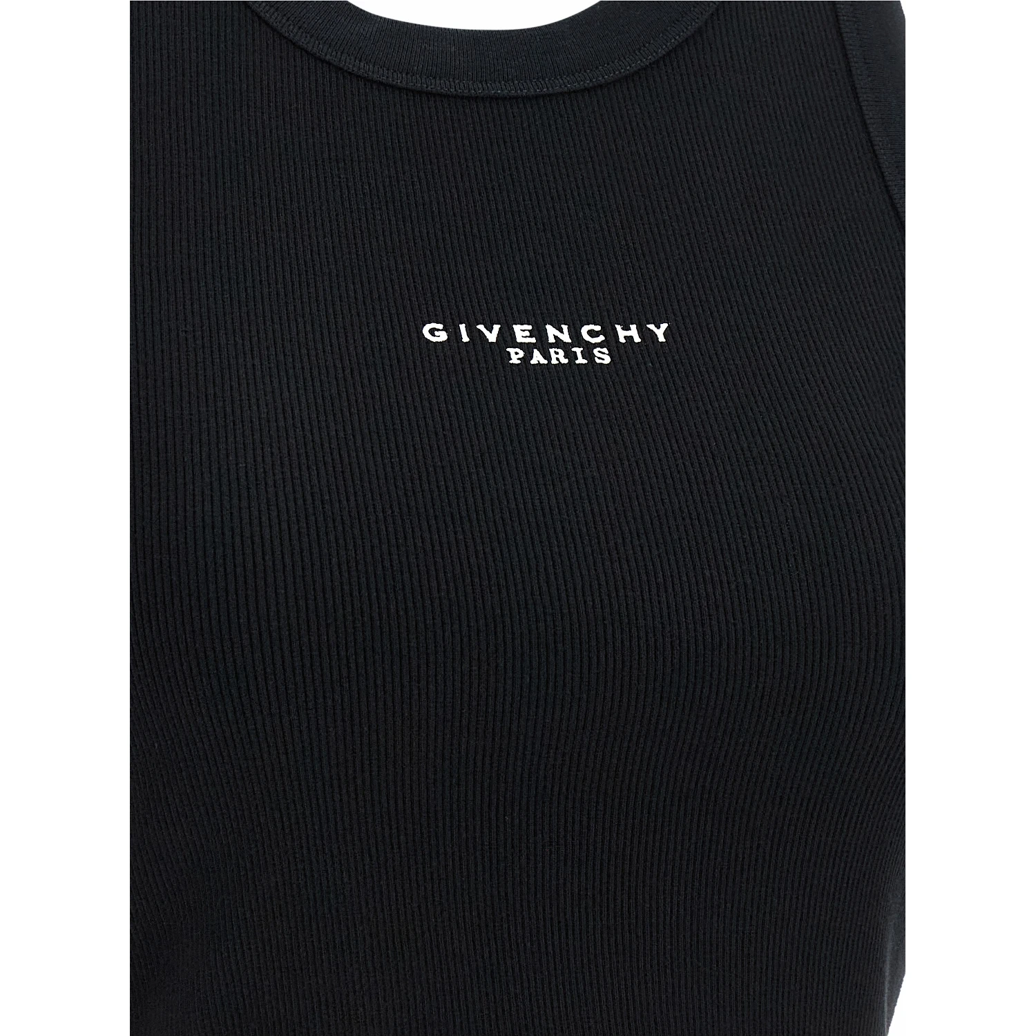 Black Cotton Sleeveles T-Shirt