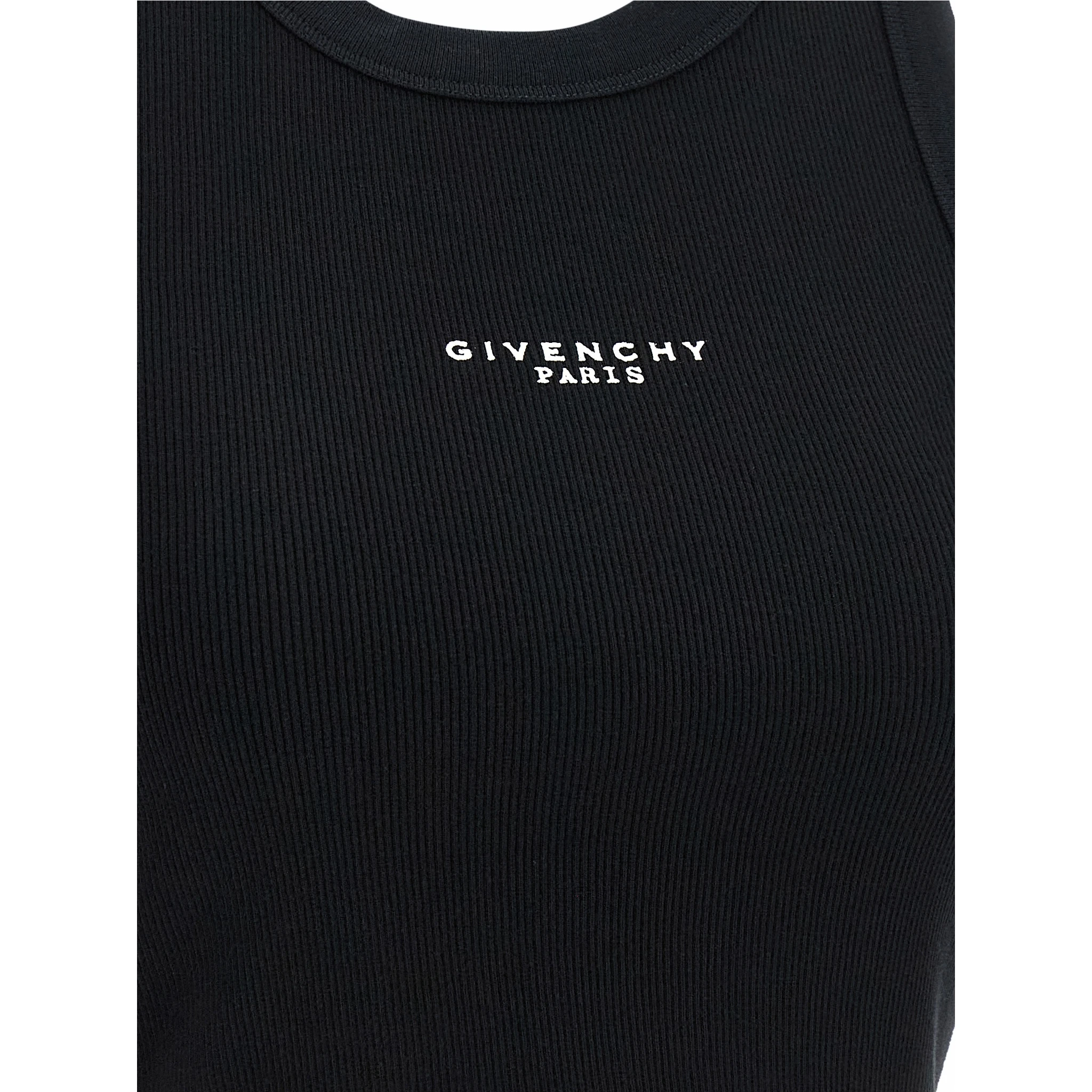 Black Cotton Sleeveles T-Shirt