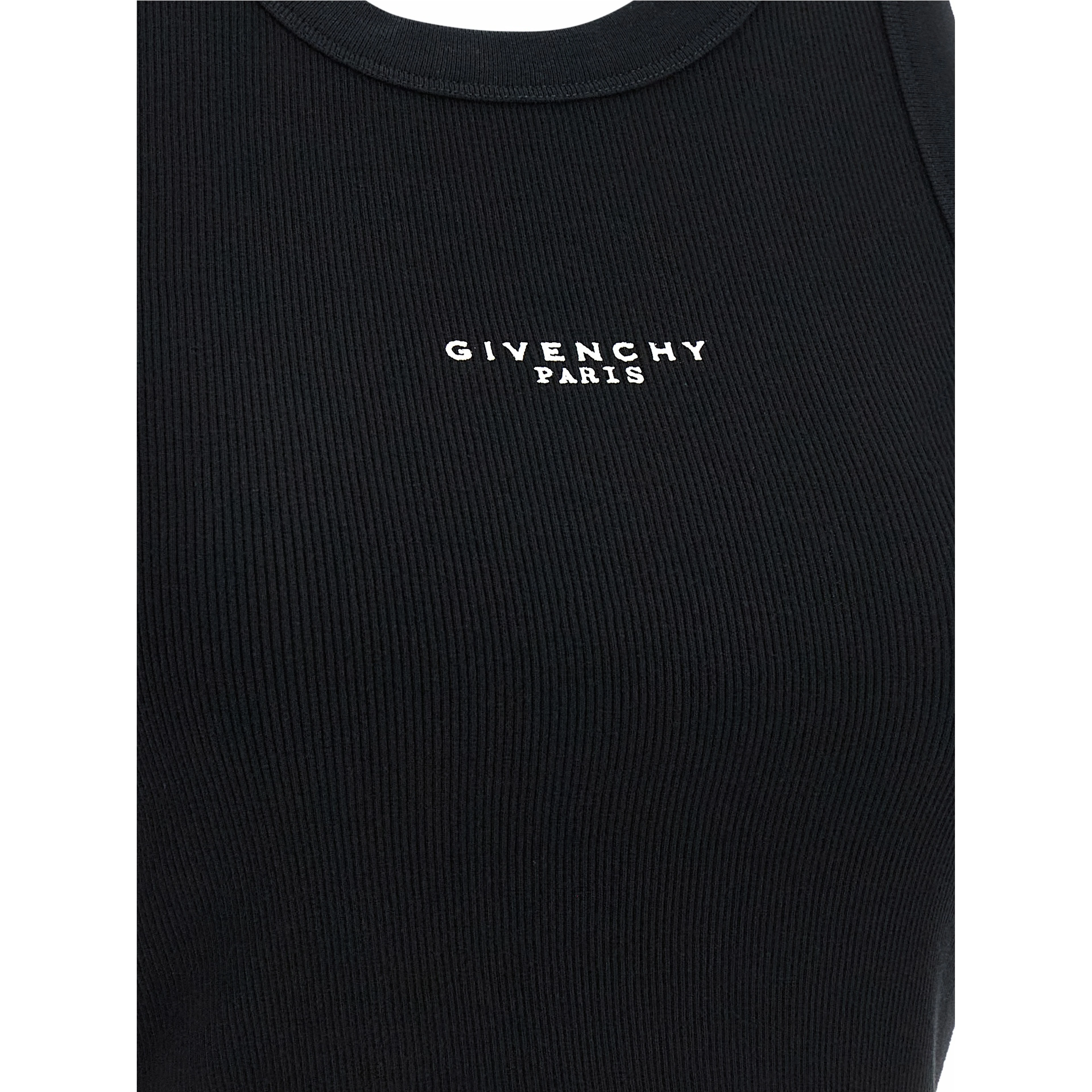 Black Cotton Sleeveles T-Shirt