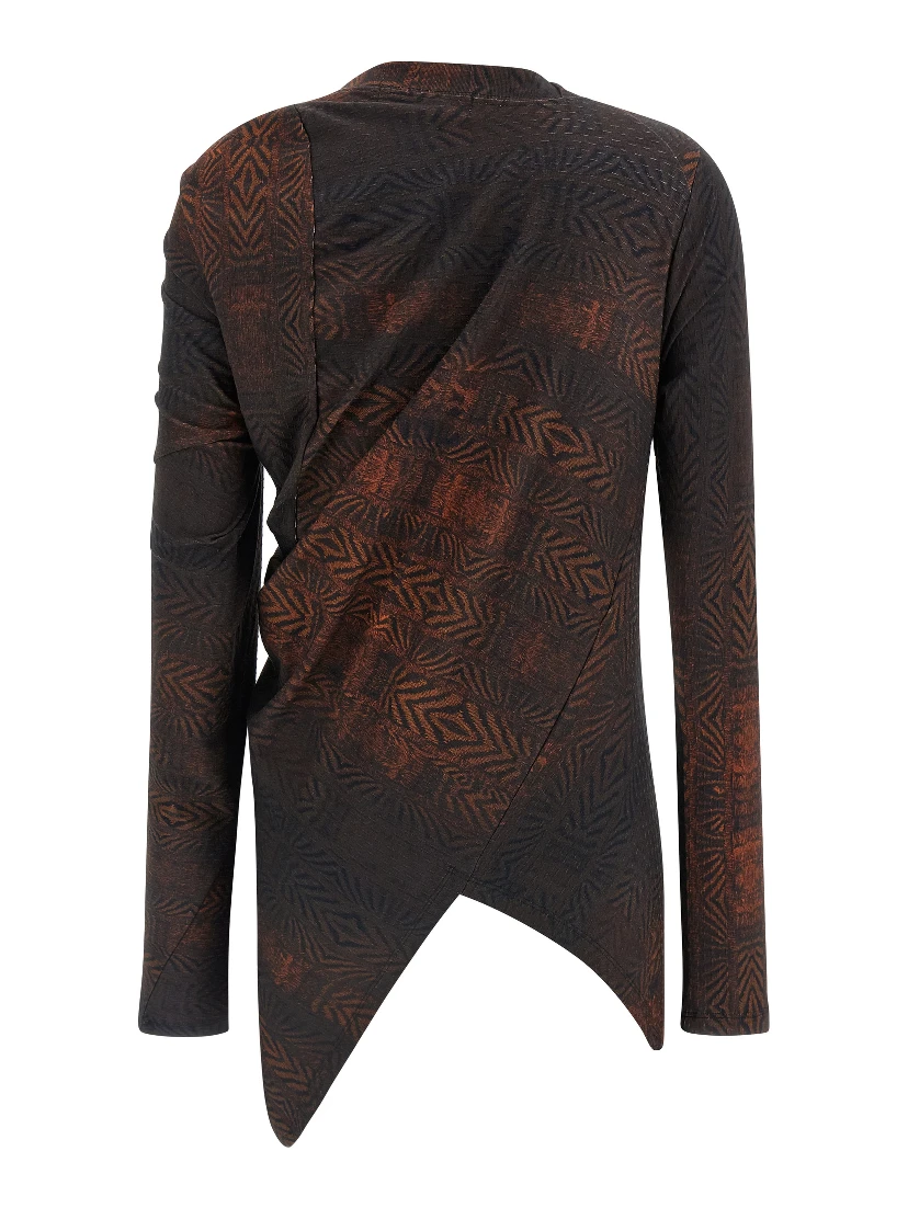 Brown Cotton Pattern Shirt
