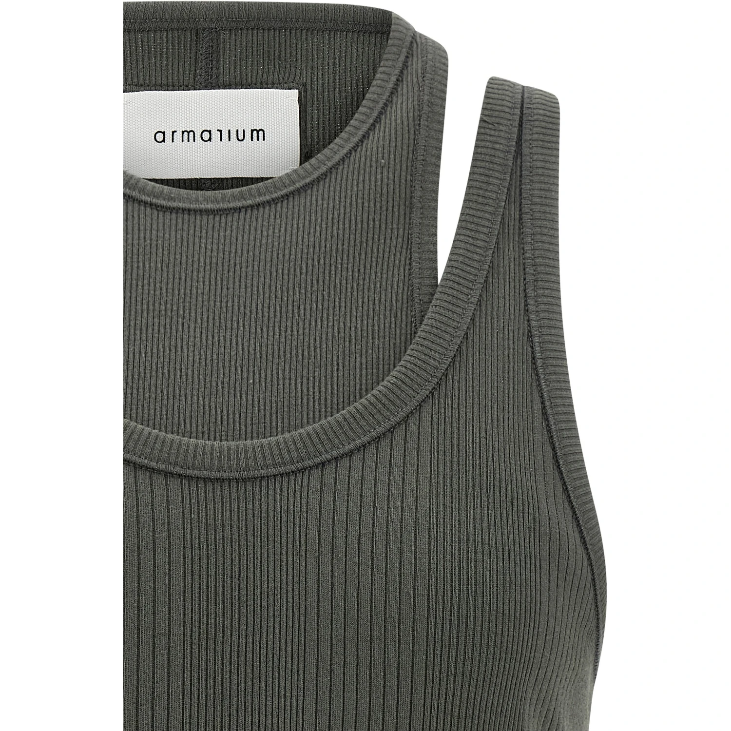 Gray Cotton Sleeveles T-Shirt