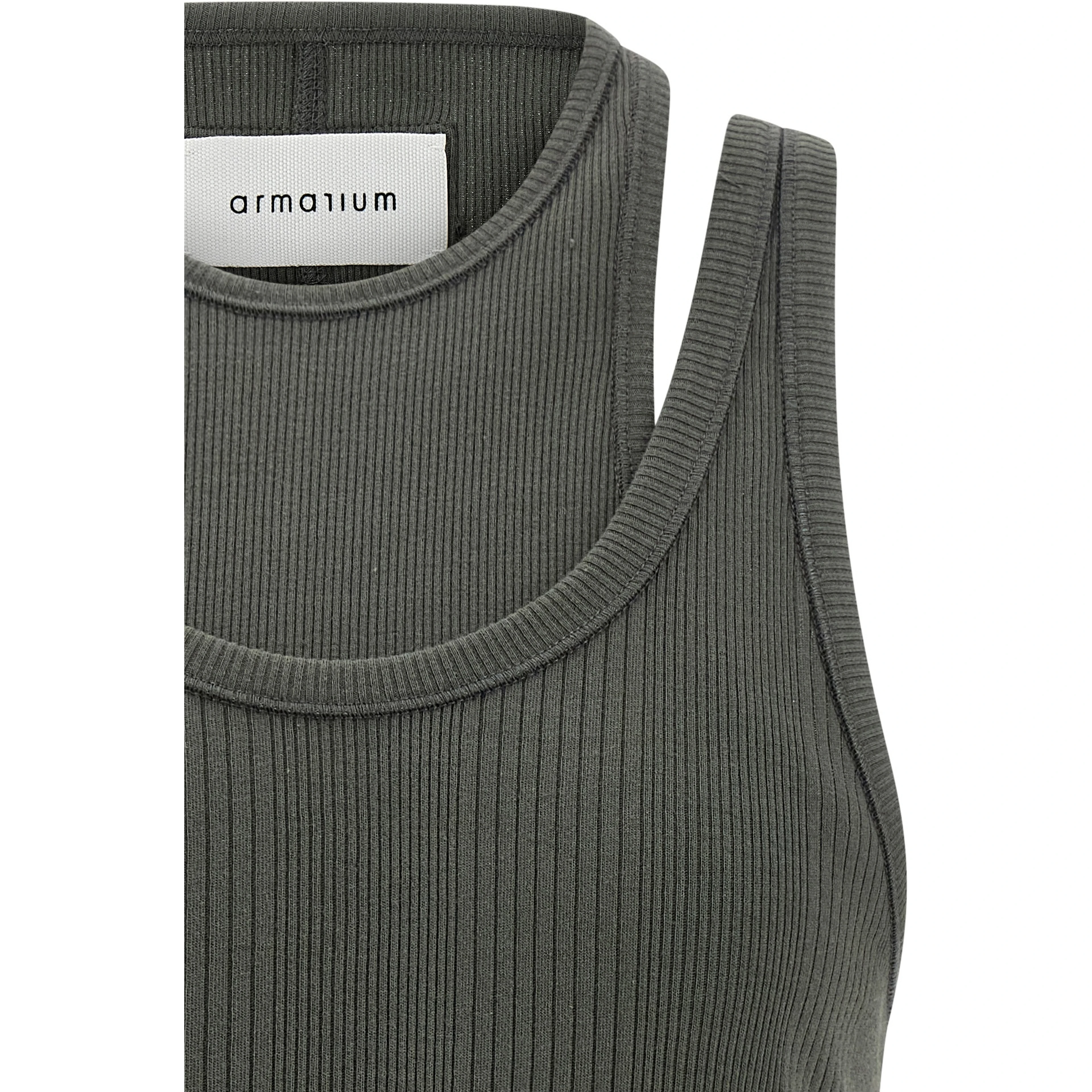Gray Cotton Sleeveles T-Shirt