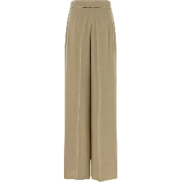 Beige Silk Dress Pants
