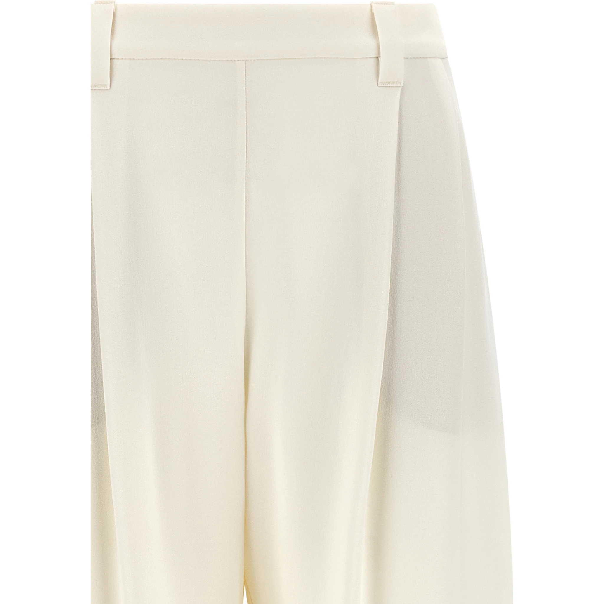 Beige Viscose Casual Pants