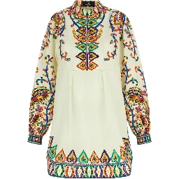 Multicolor Cotton Short Dress