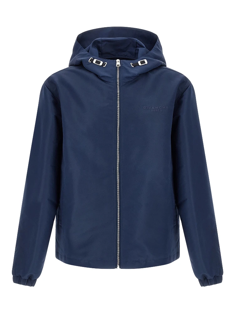 Blue Polyester Shell Jacket