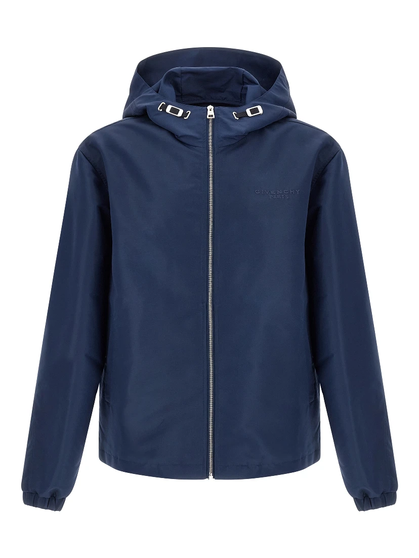 Blue Polyester Shell Jacket