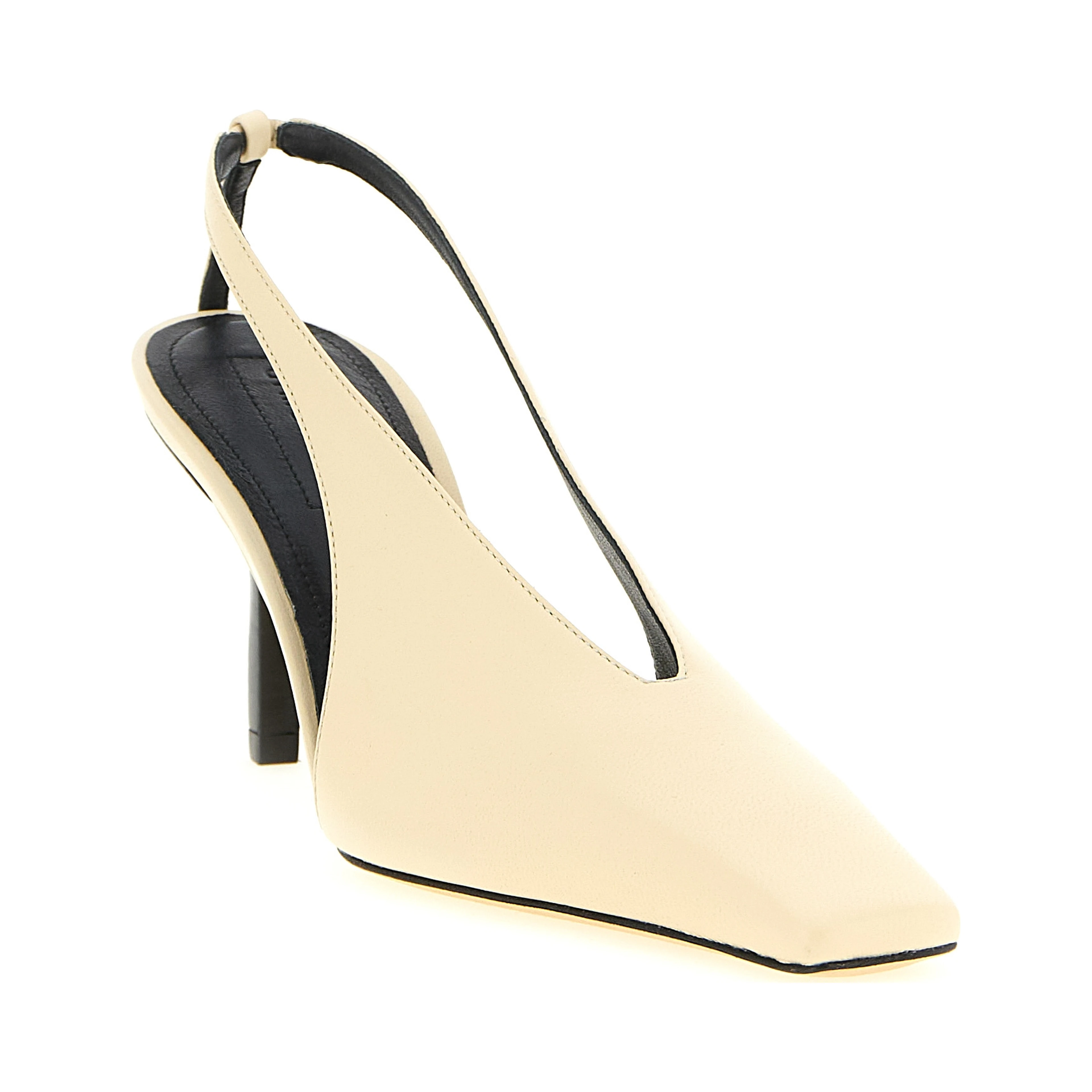 Beige Lambskin High Heel Pumps