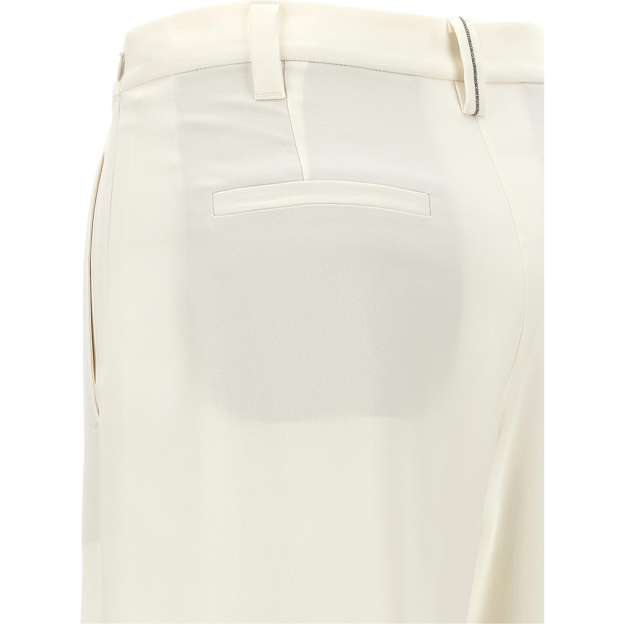 Beige Viscose Casual Pants