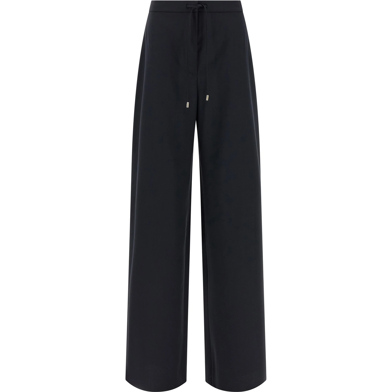 Blue Virgin Wool Casual Pants