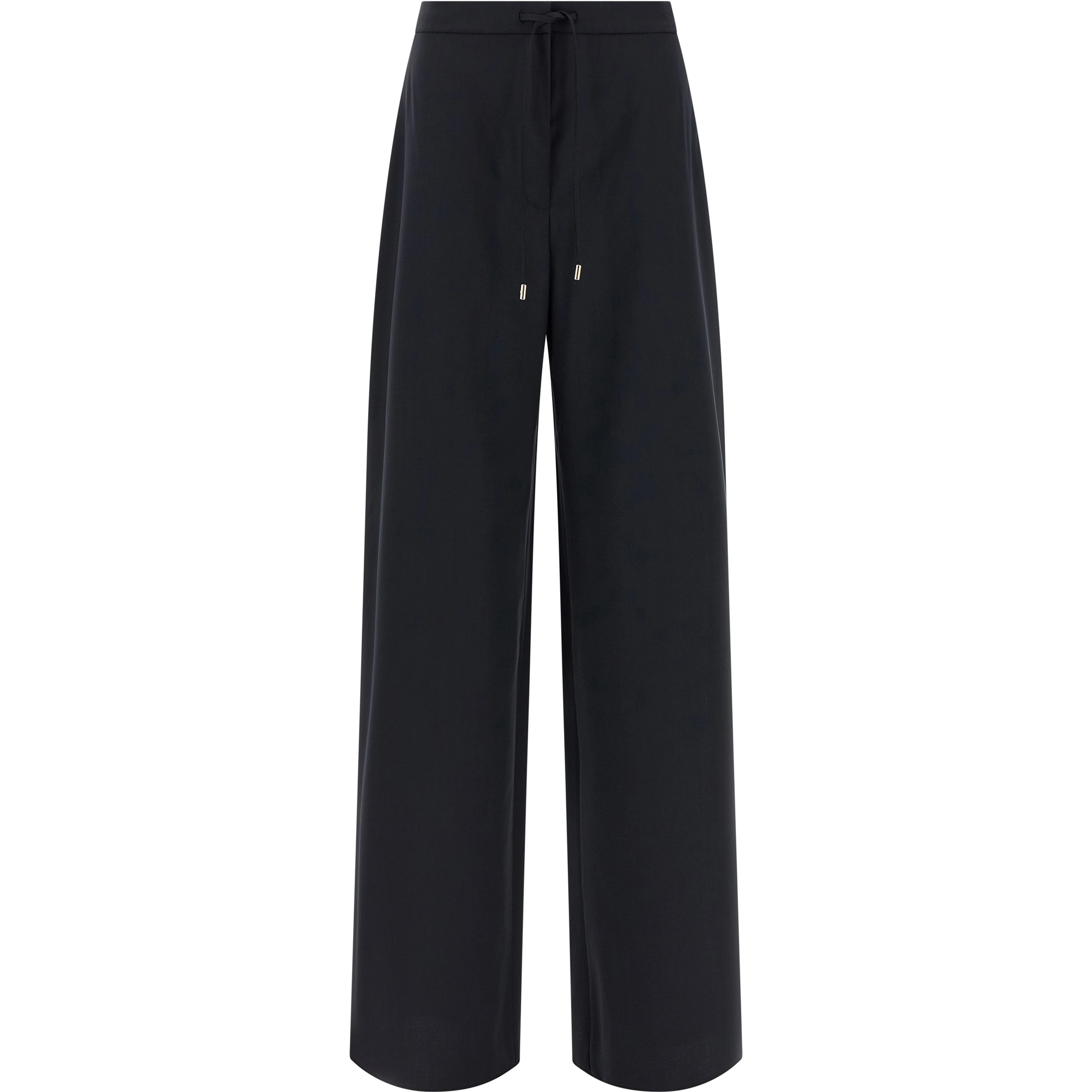 Blue Virgin Wool Casual Pants