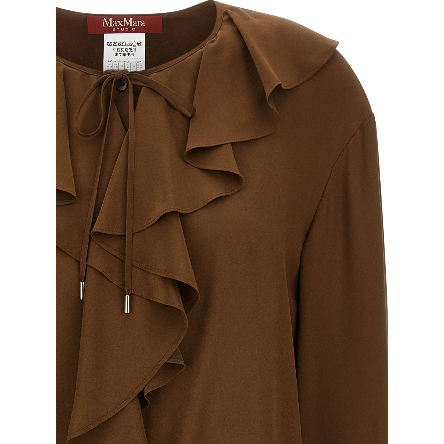 Brown Silk Blouse