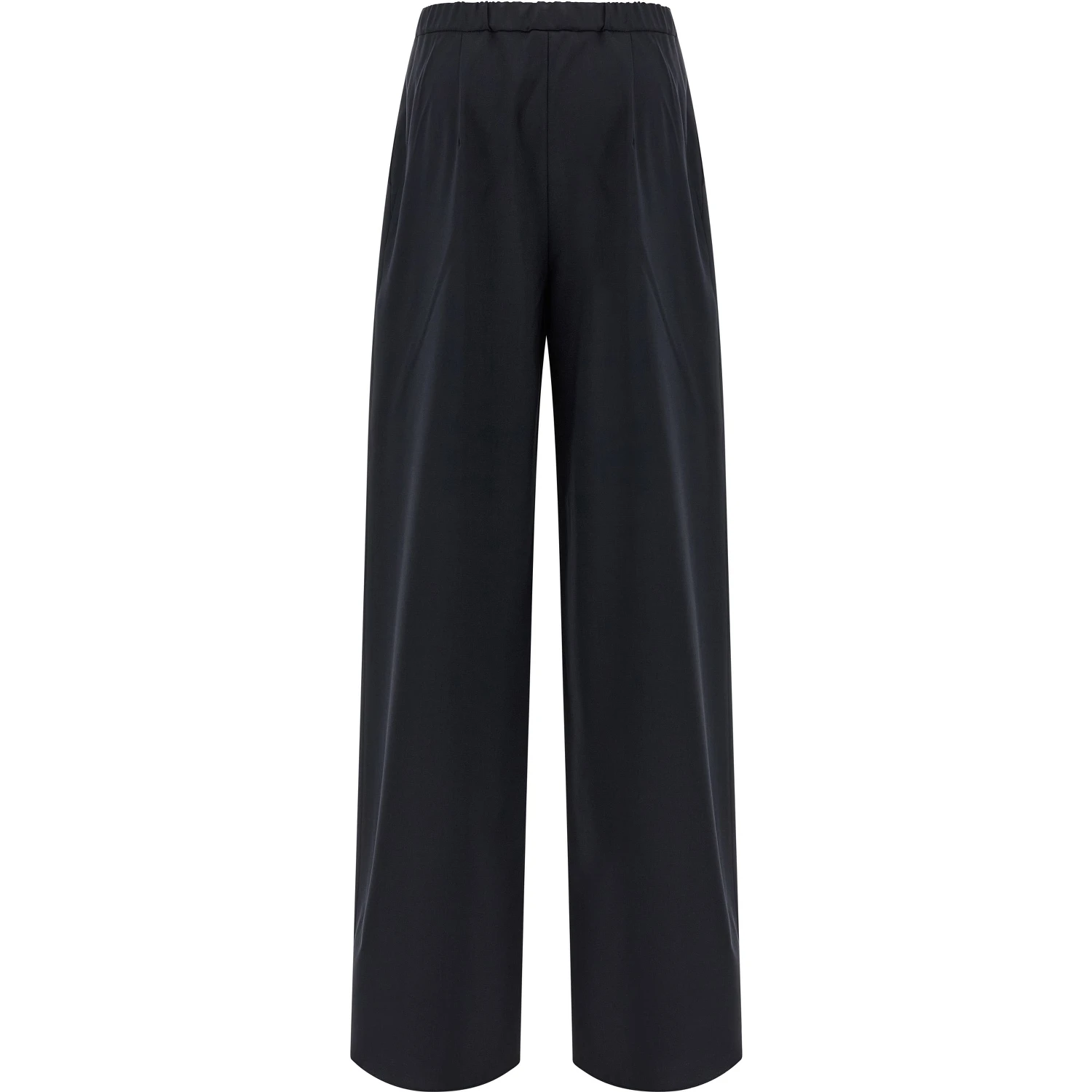 Blue Virgin Wool Casual Pants