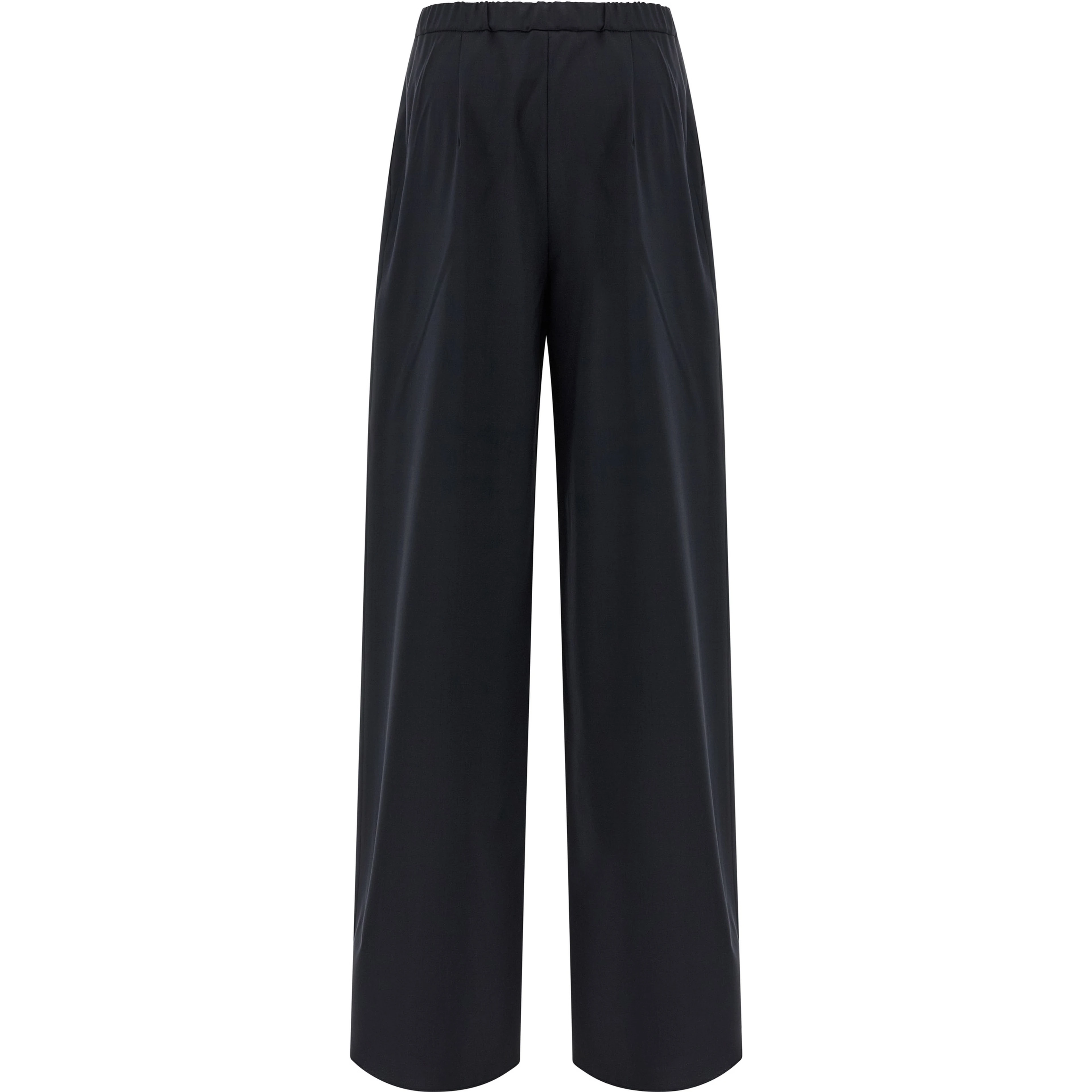 Blue Virgin Wool Casual Pants