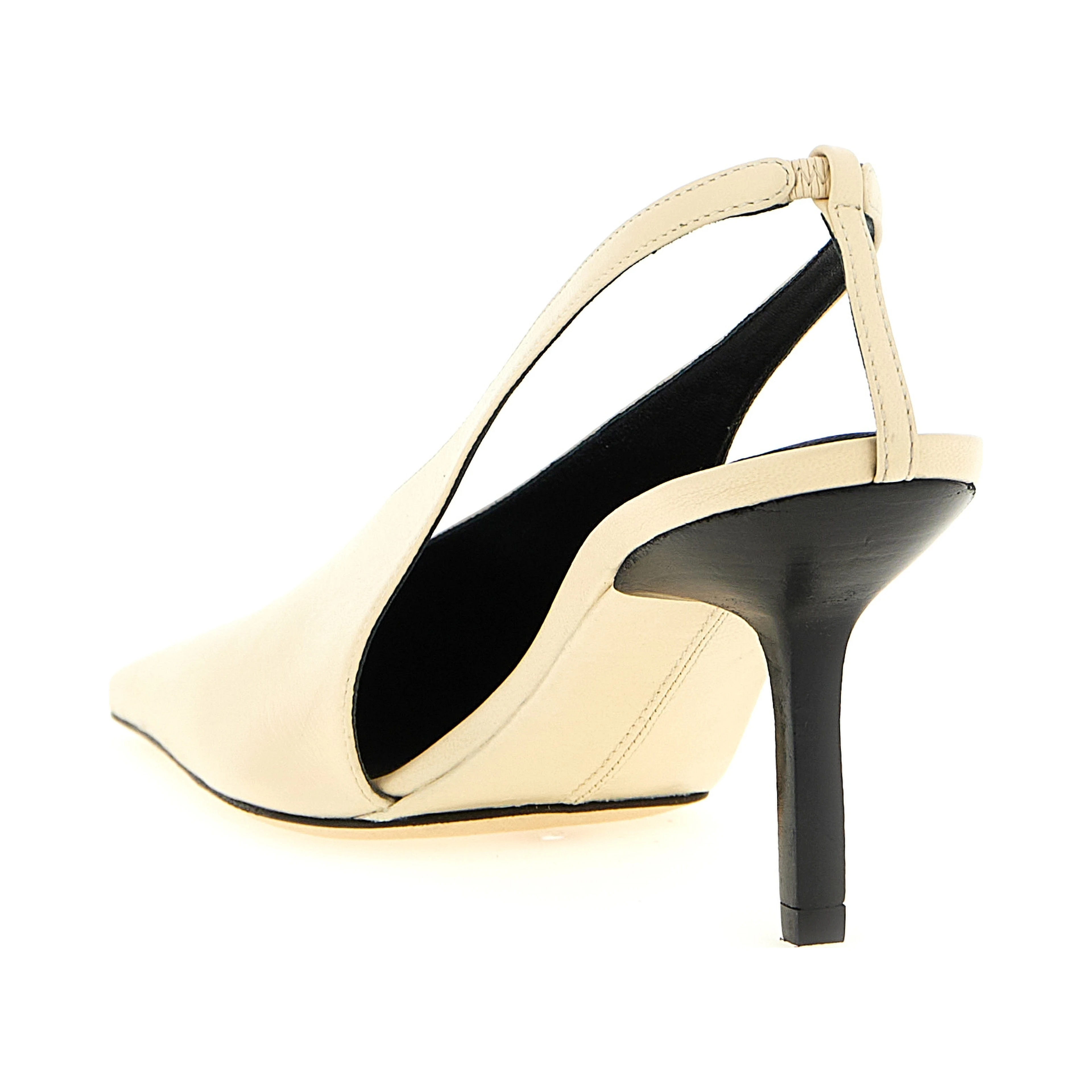 Beige Lambskin High Heel Pumps