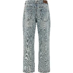 Blue Cotton Straight-Leg Jeans