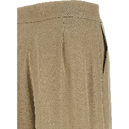 Beige Silk Dress Pants