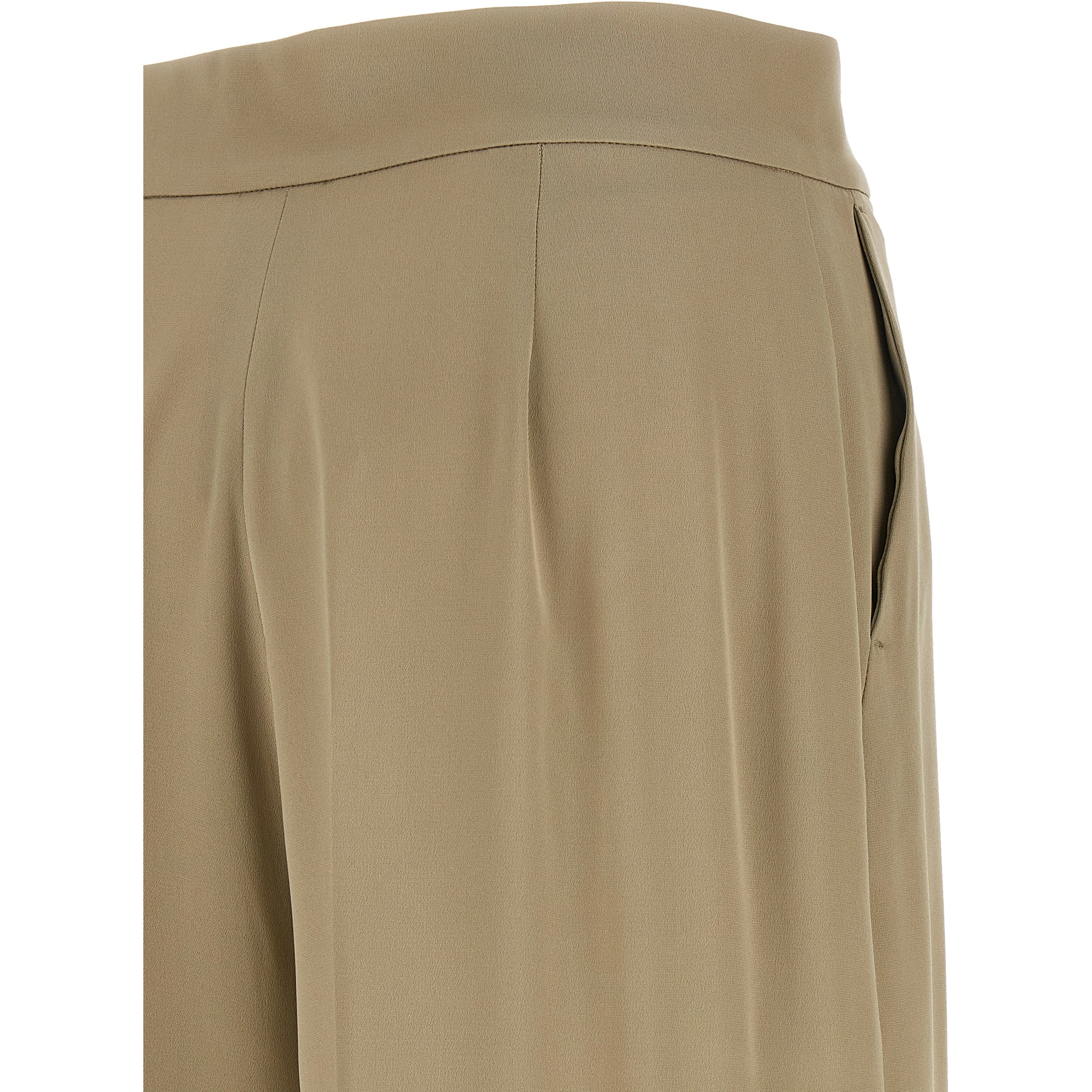 Beige Silk Dress Pants