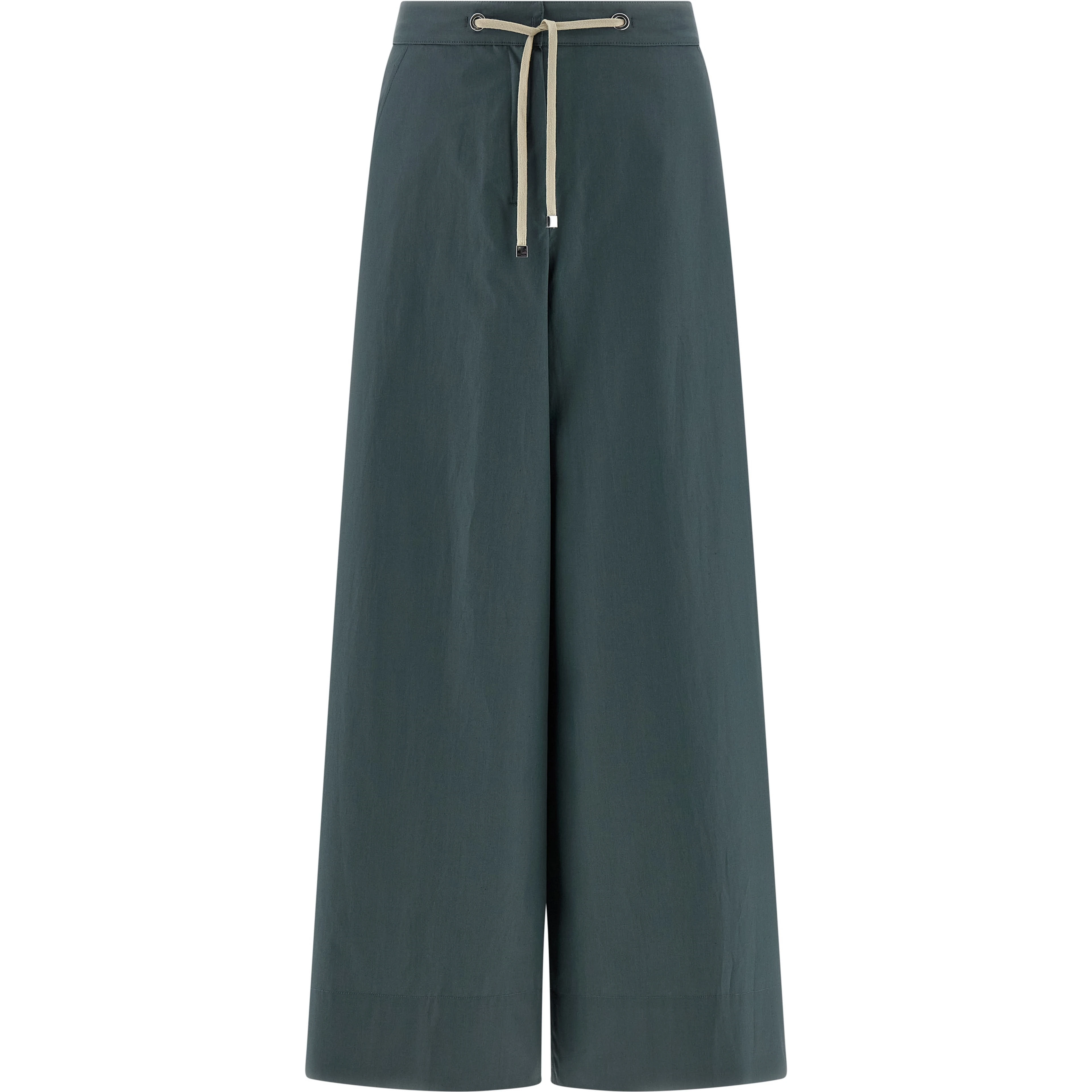 Blue Cotton Flared Pants