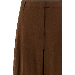 Brown Virgin Wool Casual Pants