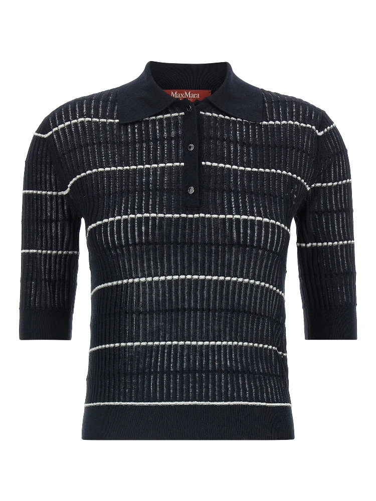 Blue Silk Polo Shirt