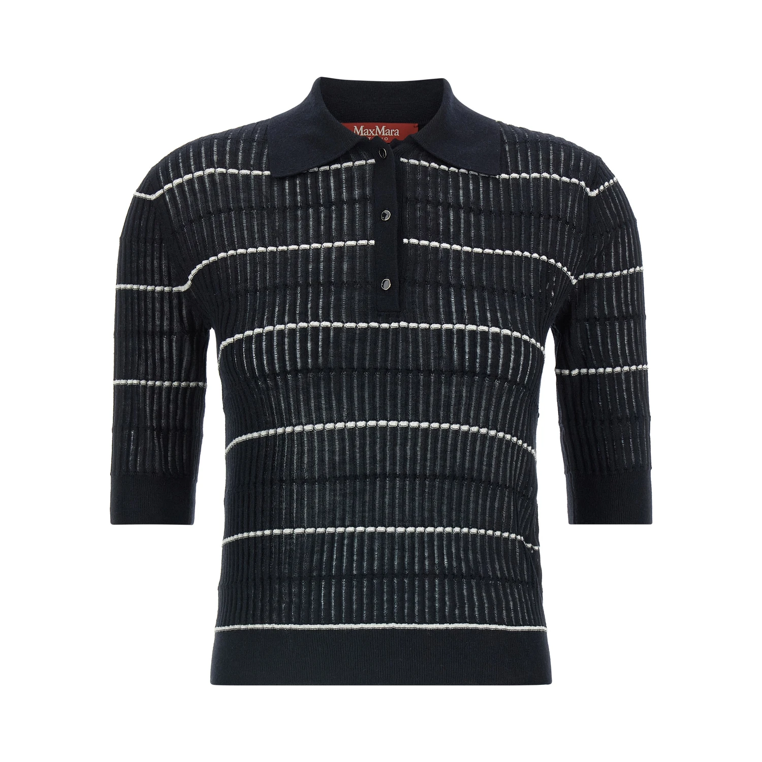 Blue Silk Polo Shirt