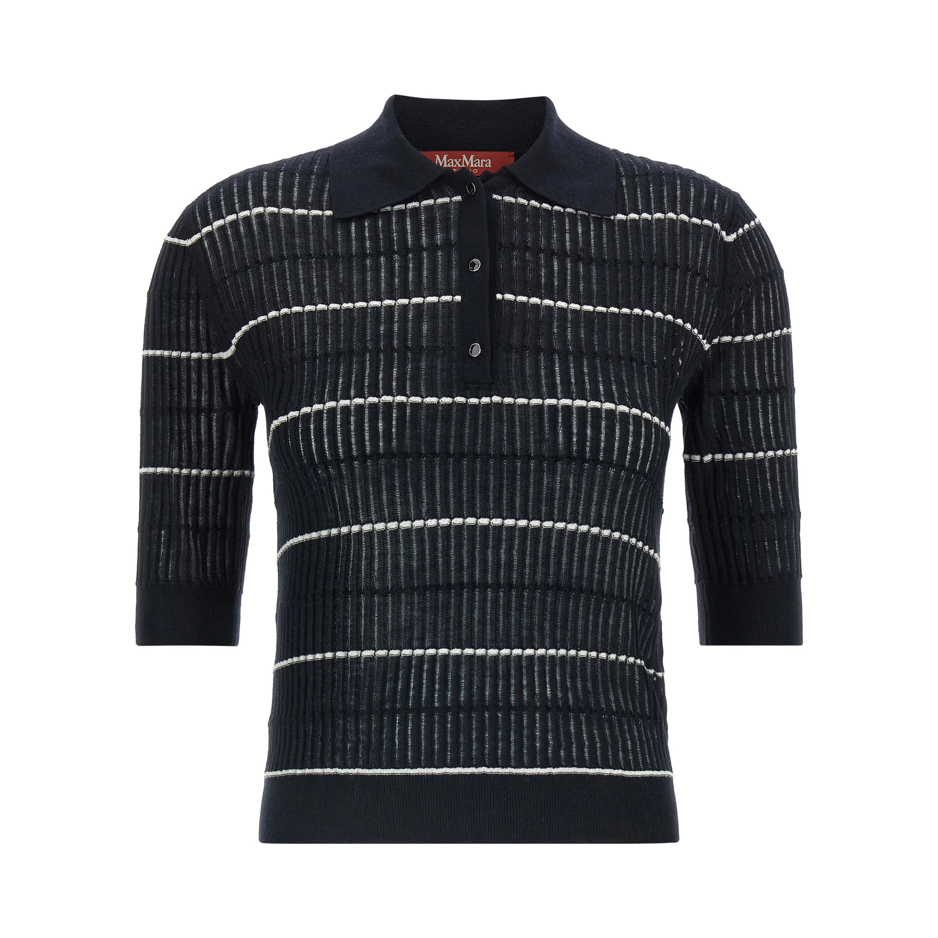 Blue Silk Polo Shirt