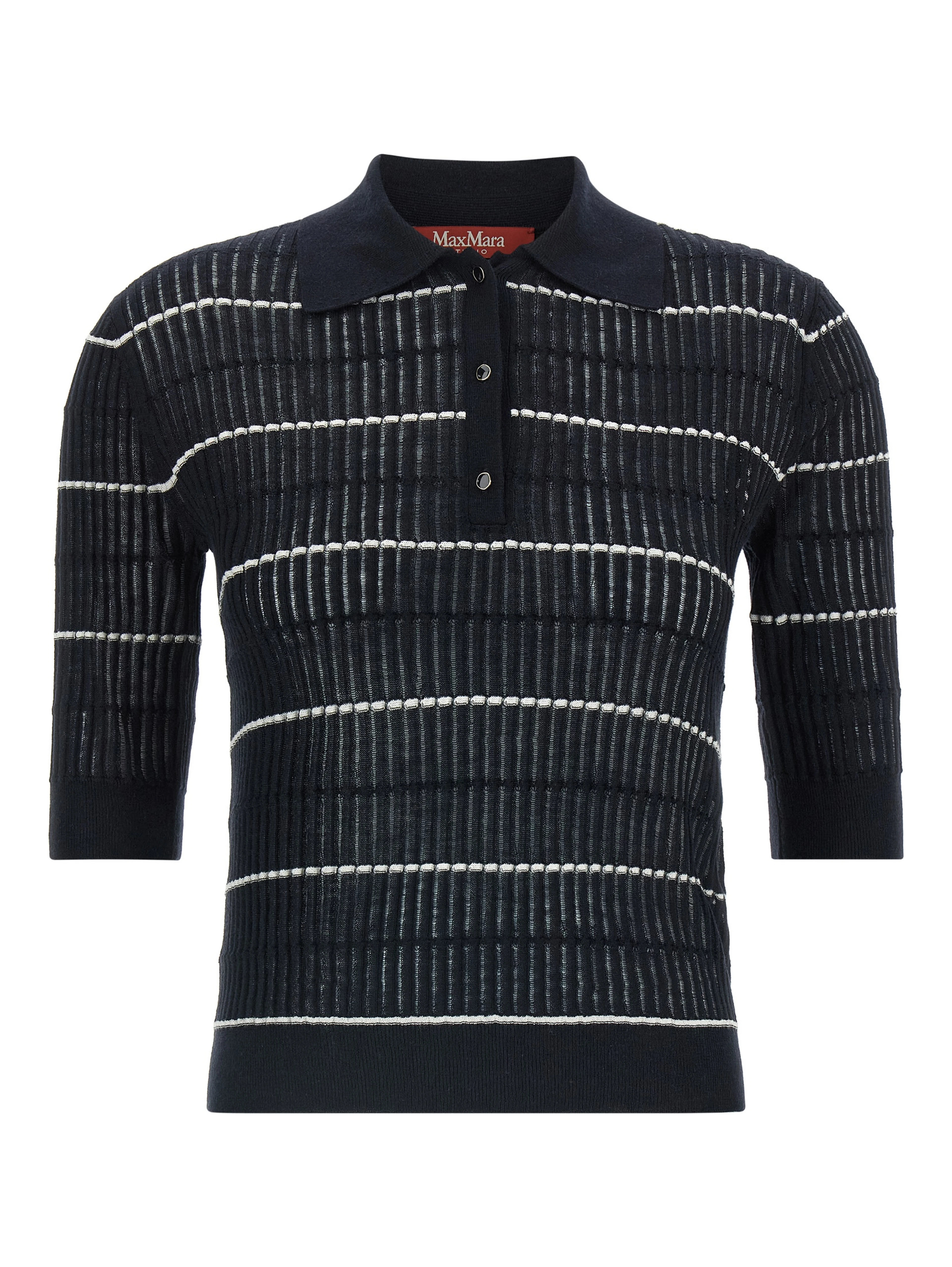 Blue Silk Polo Shirt