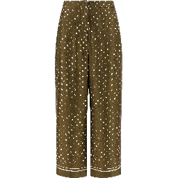 Bicolor Silk Casual Pants
