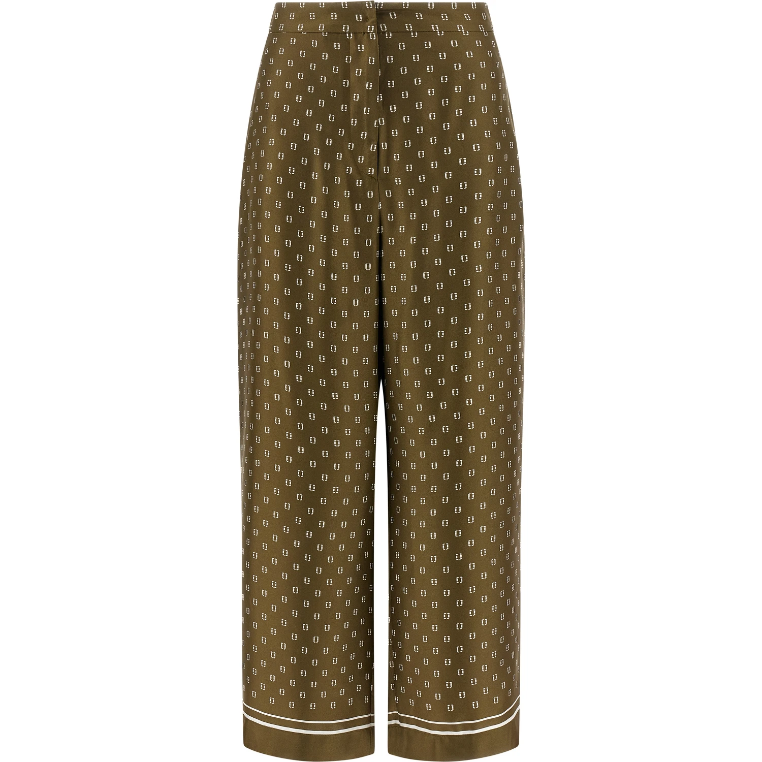 Bicolor Silk Casual Pants