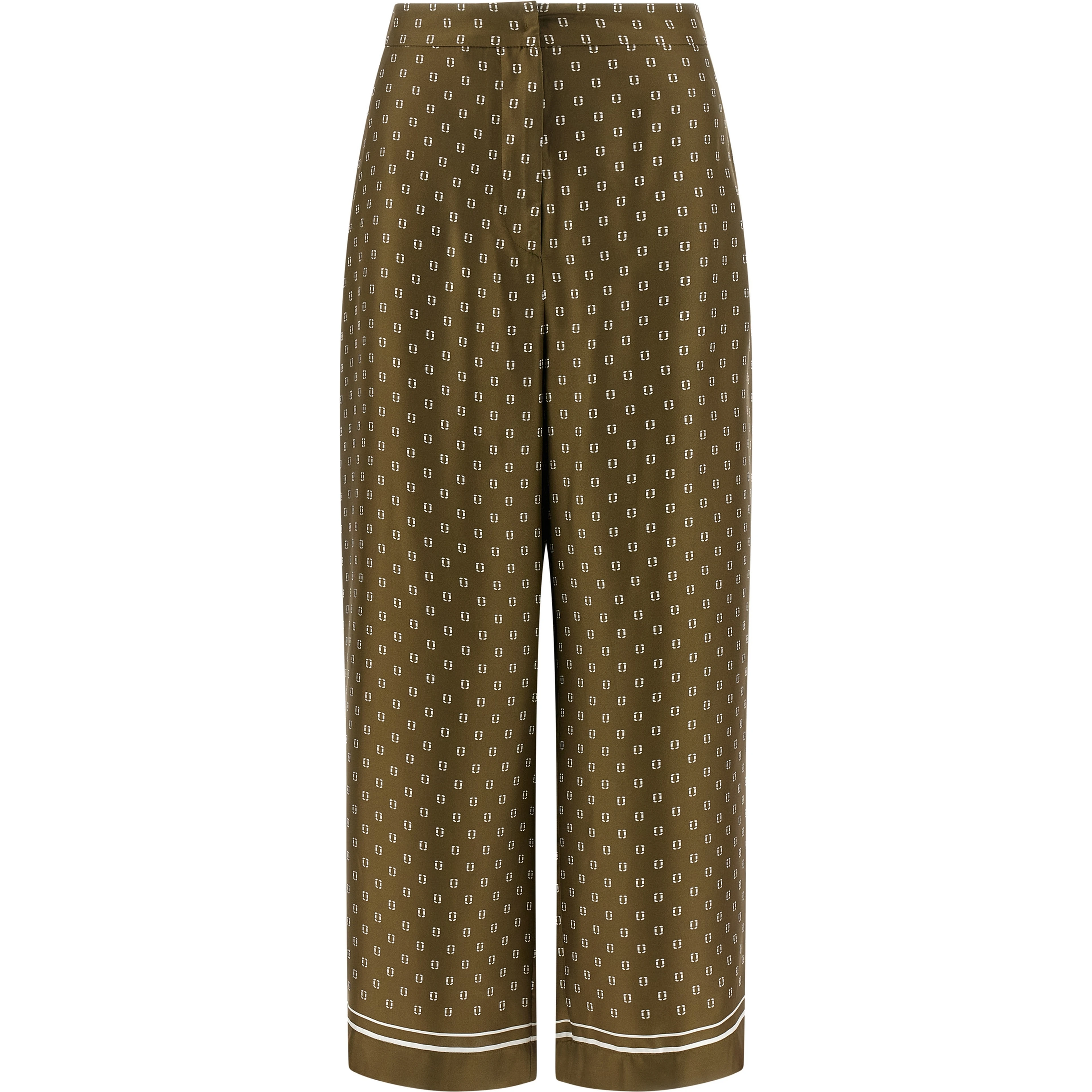 Bicolor Silk Casual Pants