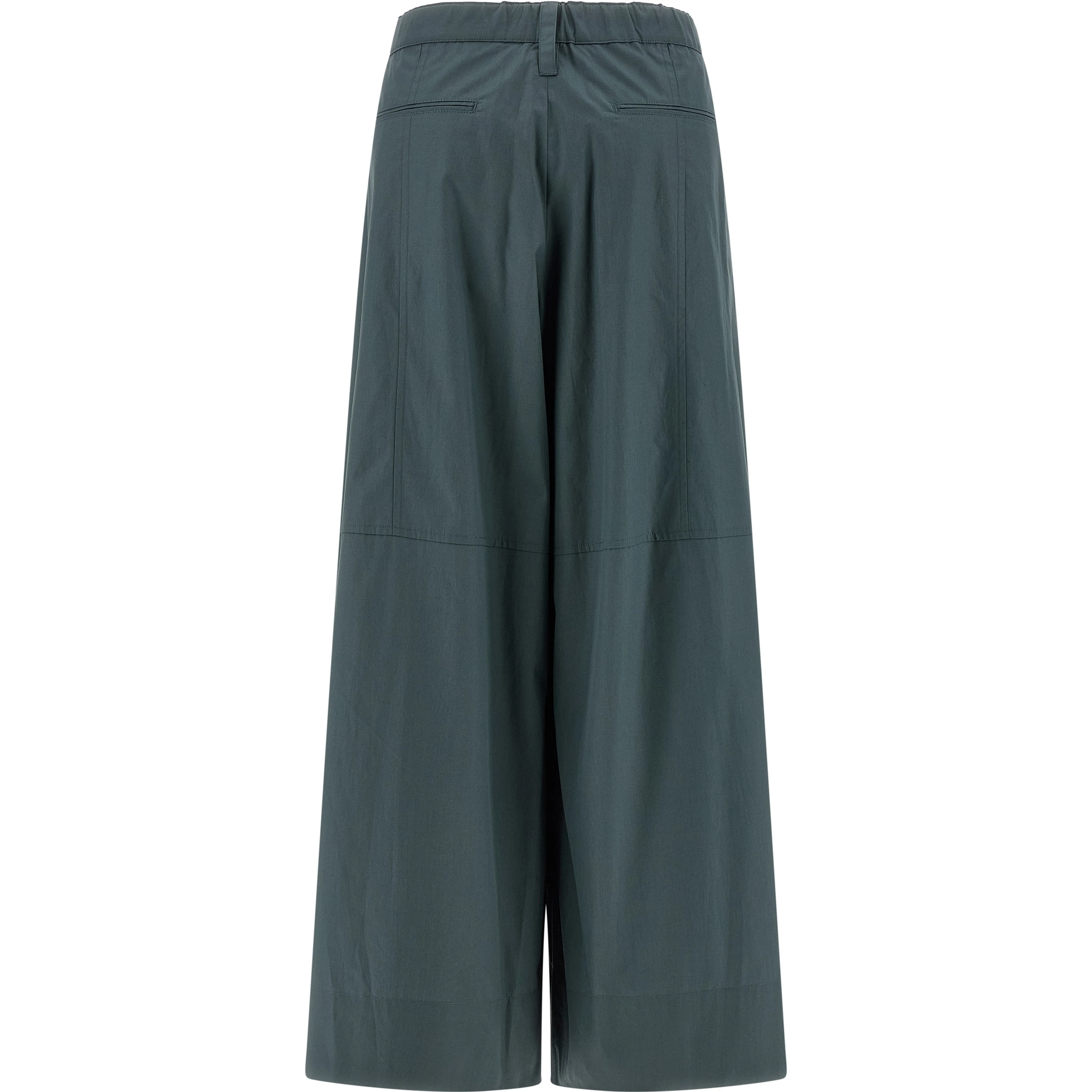 Blue Cotton Flared Pants