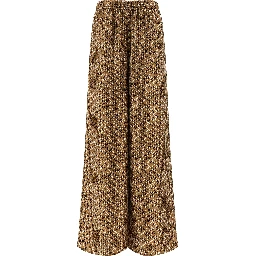 Brown Silk Casual Pants