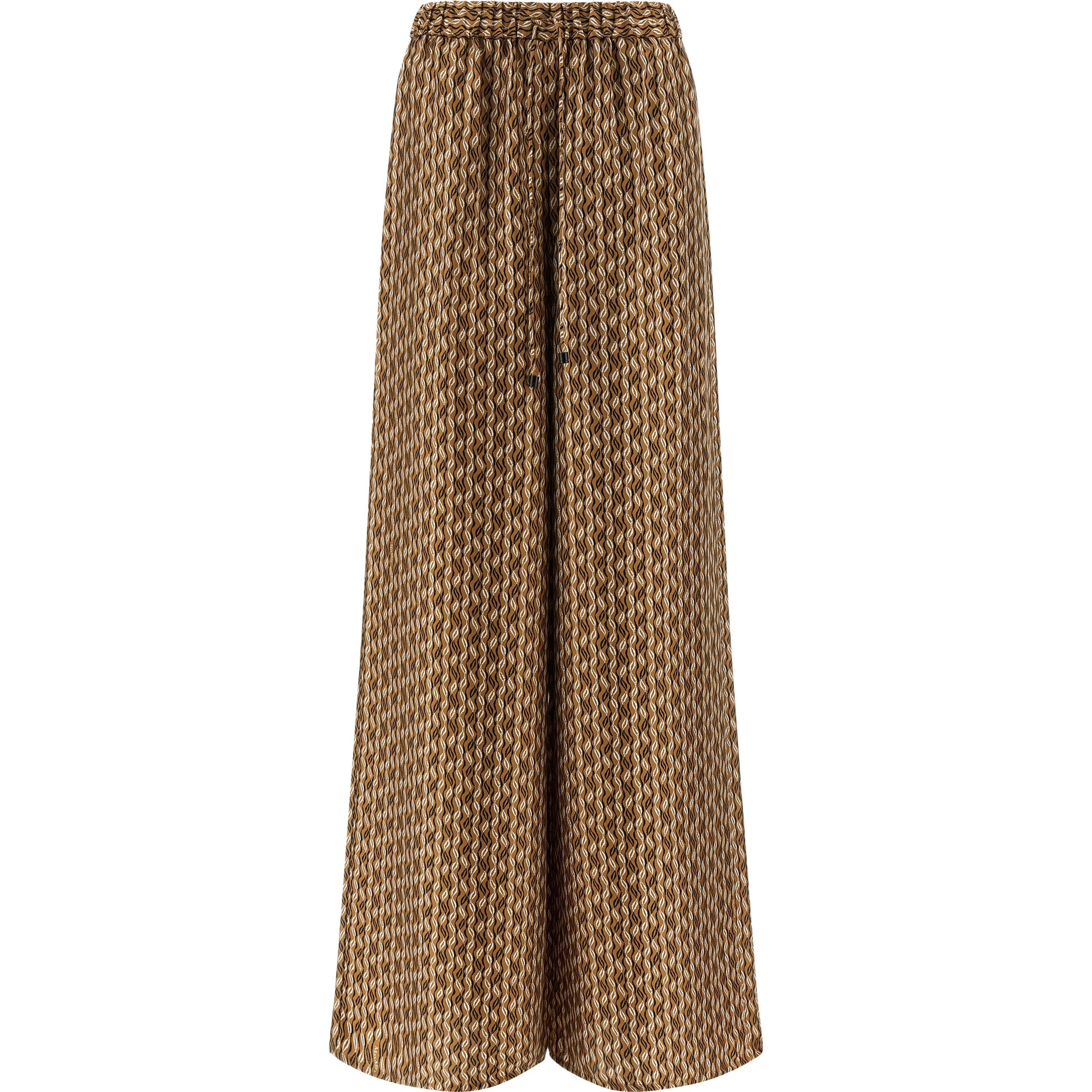 Brown Silk Casual Pants