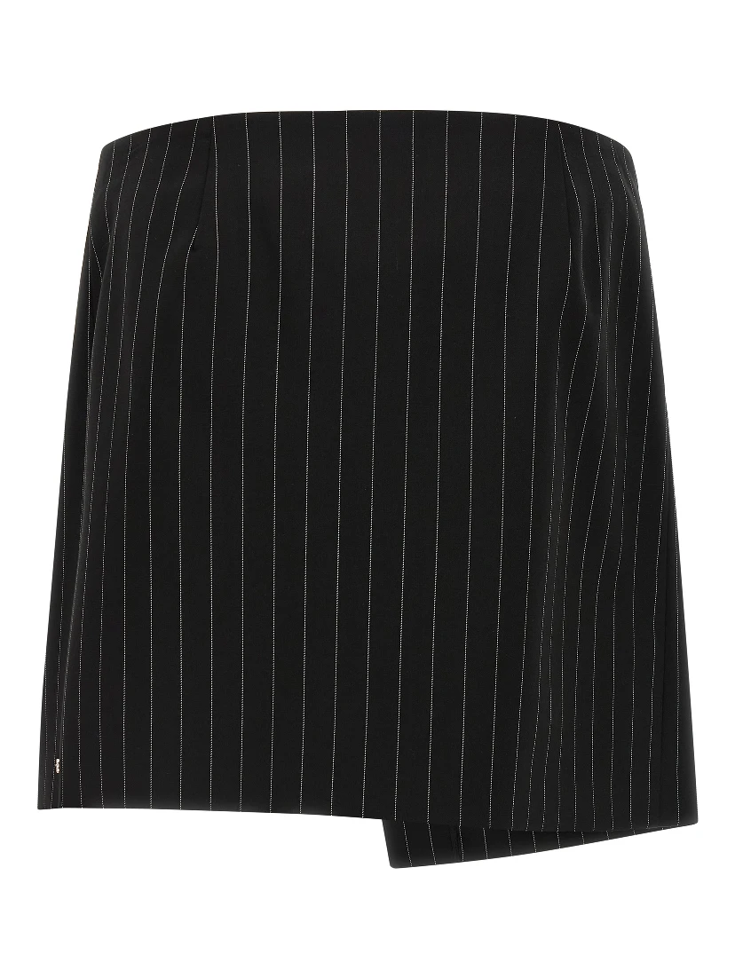 Black Virgin Wool Long Skirt