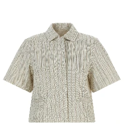 Beige Cotton Full-Length Jacket