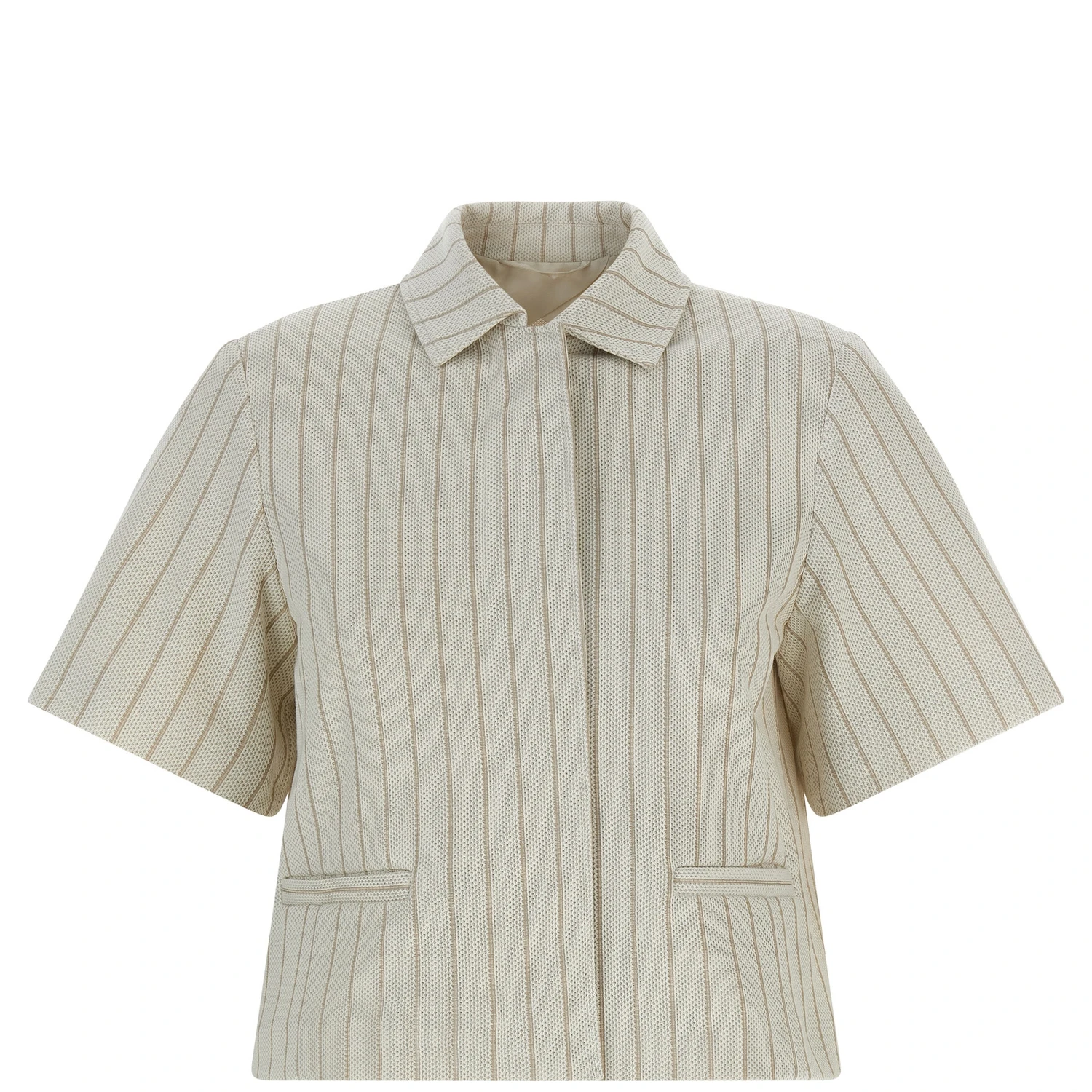 Beige Cotton Full-Length Jacket