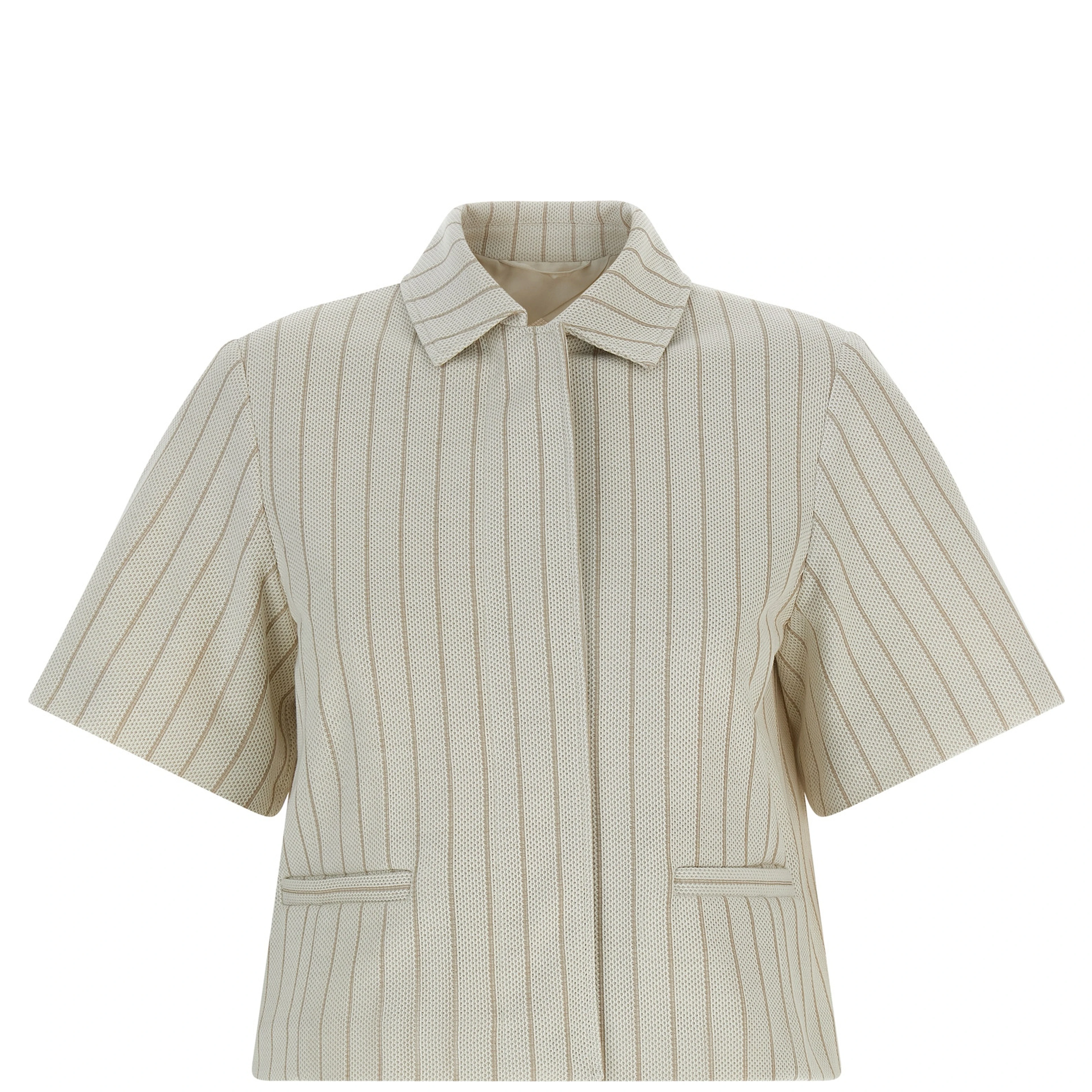 Beige Cotton Full-Length Jacket
