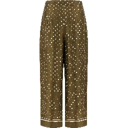 Bicolor Silk Casual Pants