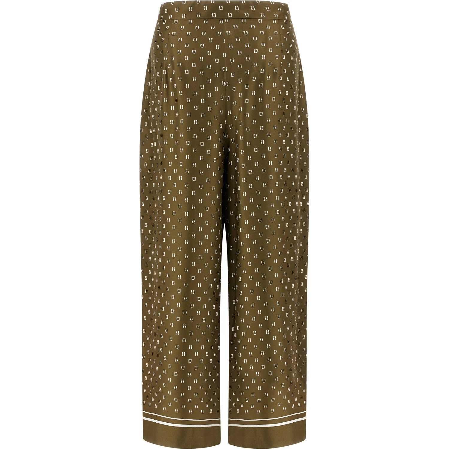 Bicolor Silk Casual Pants
