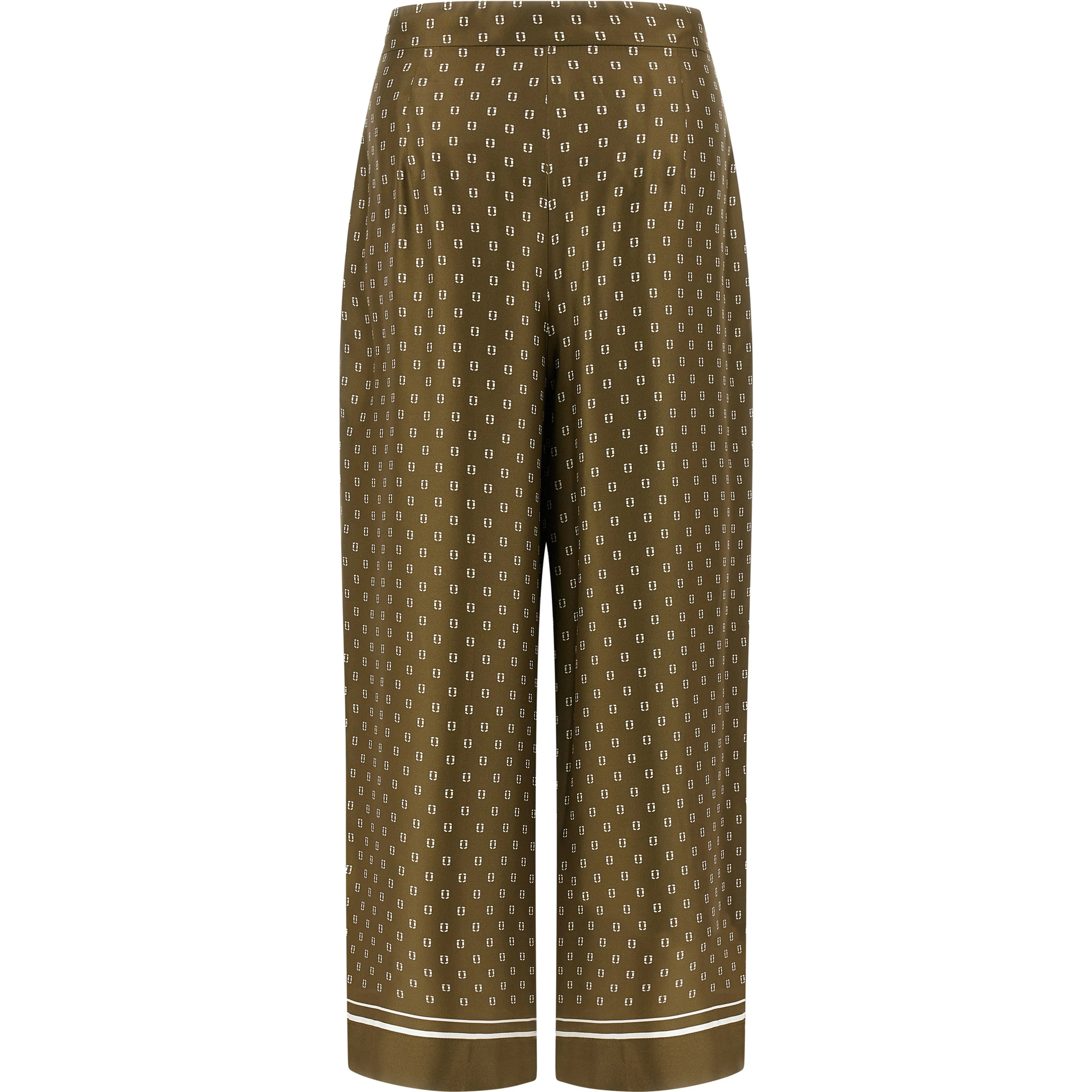 Bicolor Silk Casual Pants