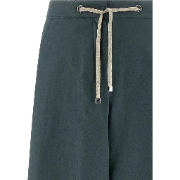 Blue Cotton Flared Pants