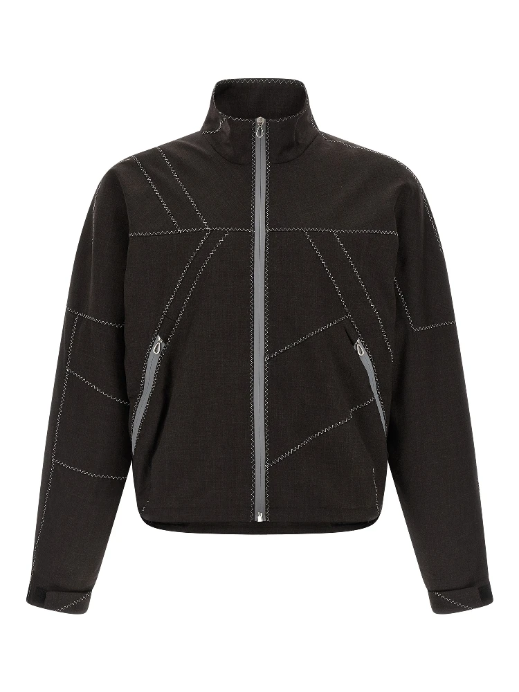 Brown Virgin Wool Full-Length Jacket