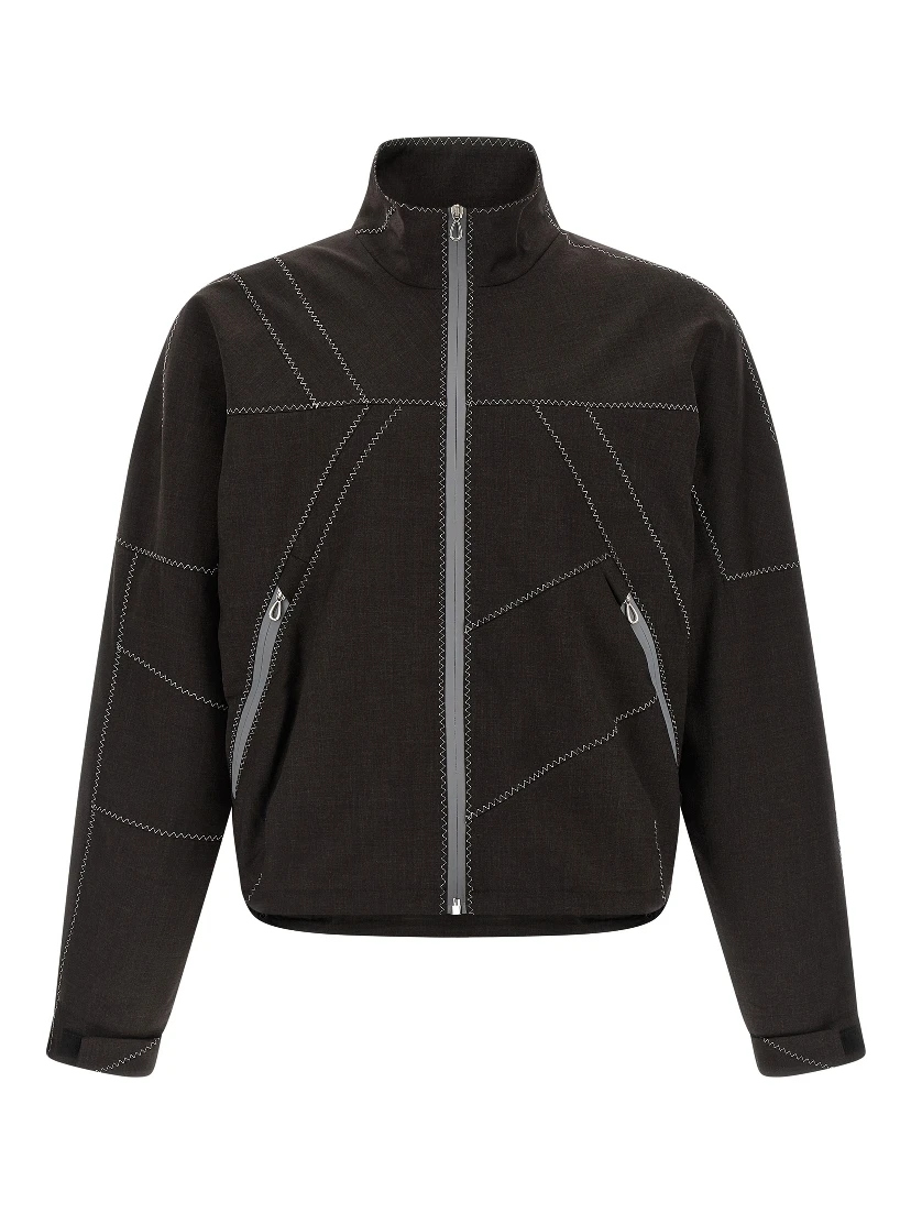 Brown Virgin Wool Full-Length Jacket