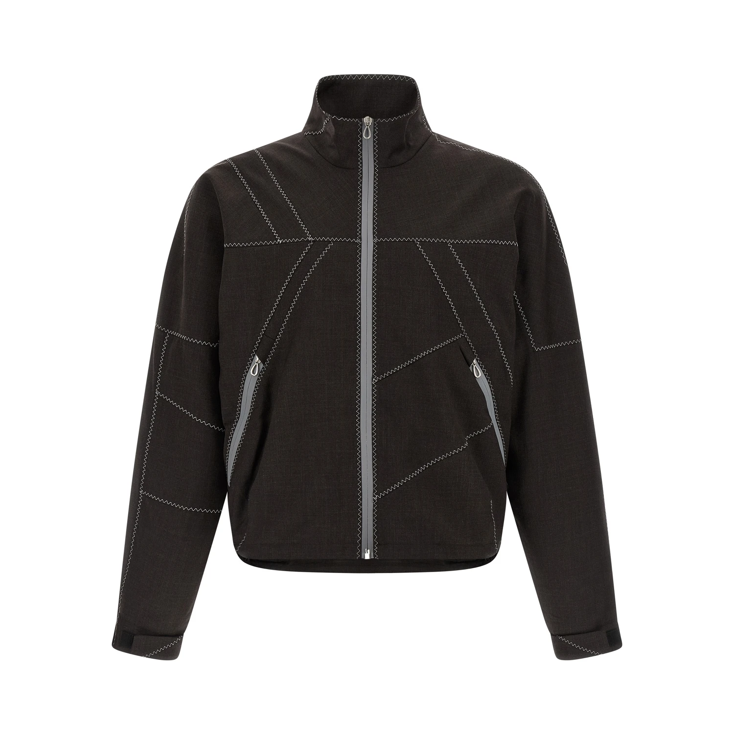 Brown Virgin Wool Full-Length Jacket