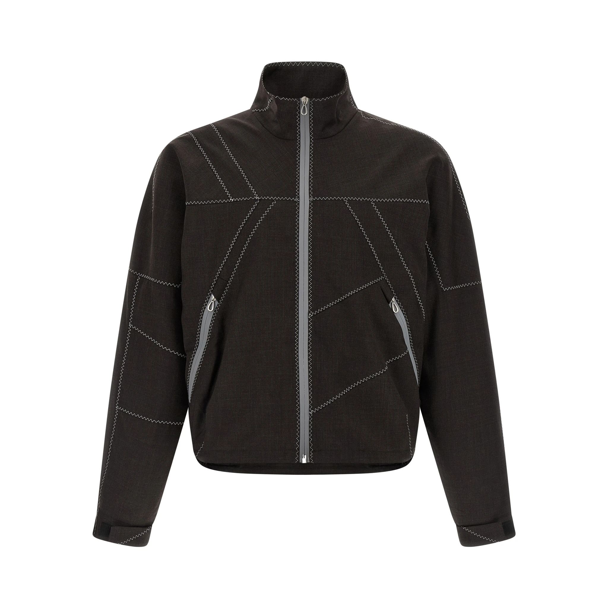 Brown Virgin Wool Full-Length Jacket