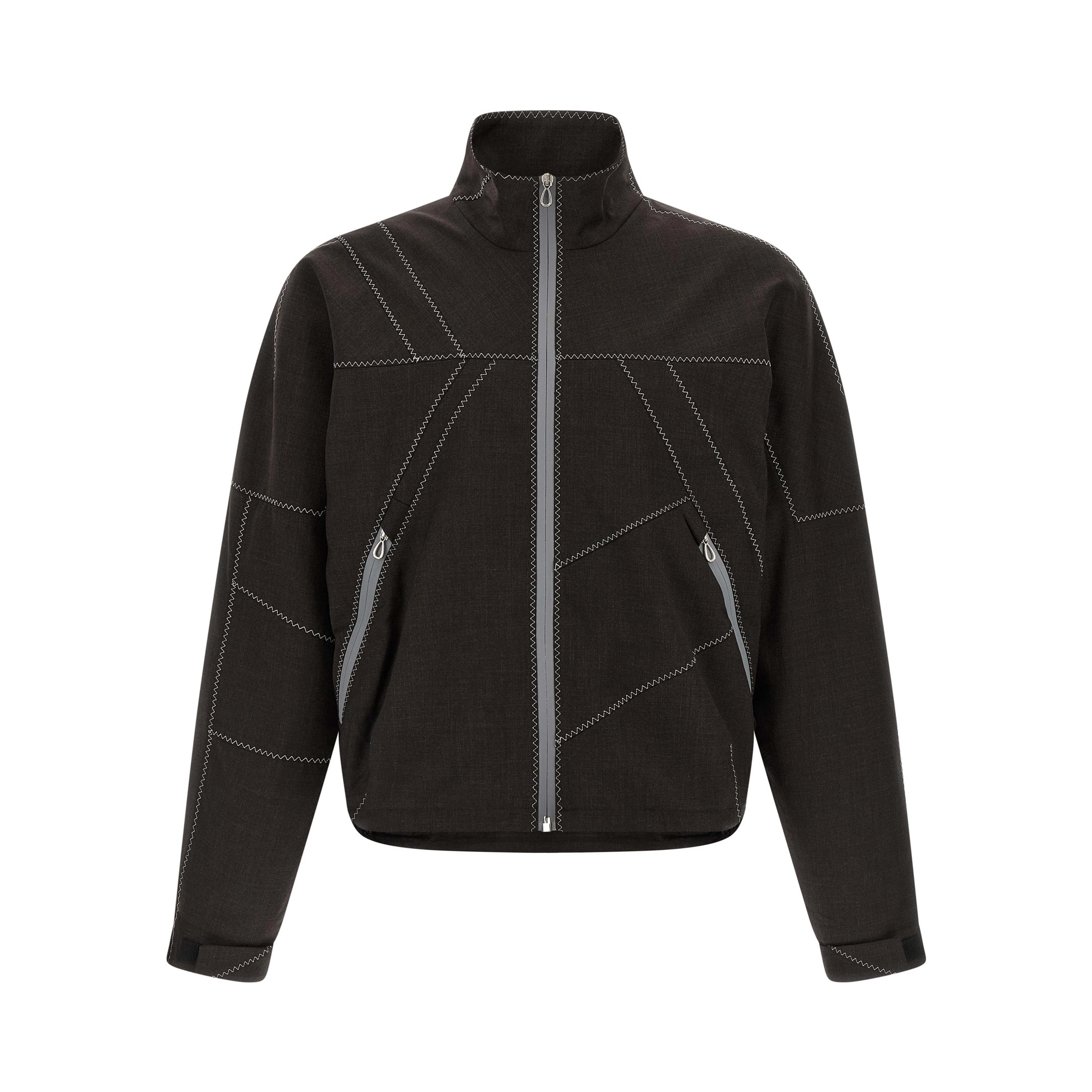 Brown Virgin Wool Full-Length Jacket
