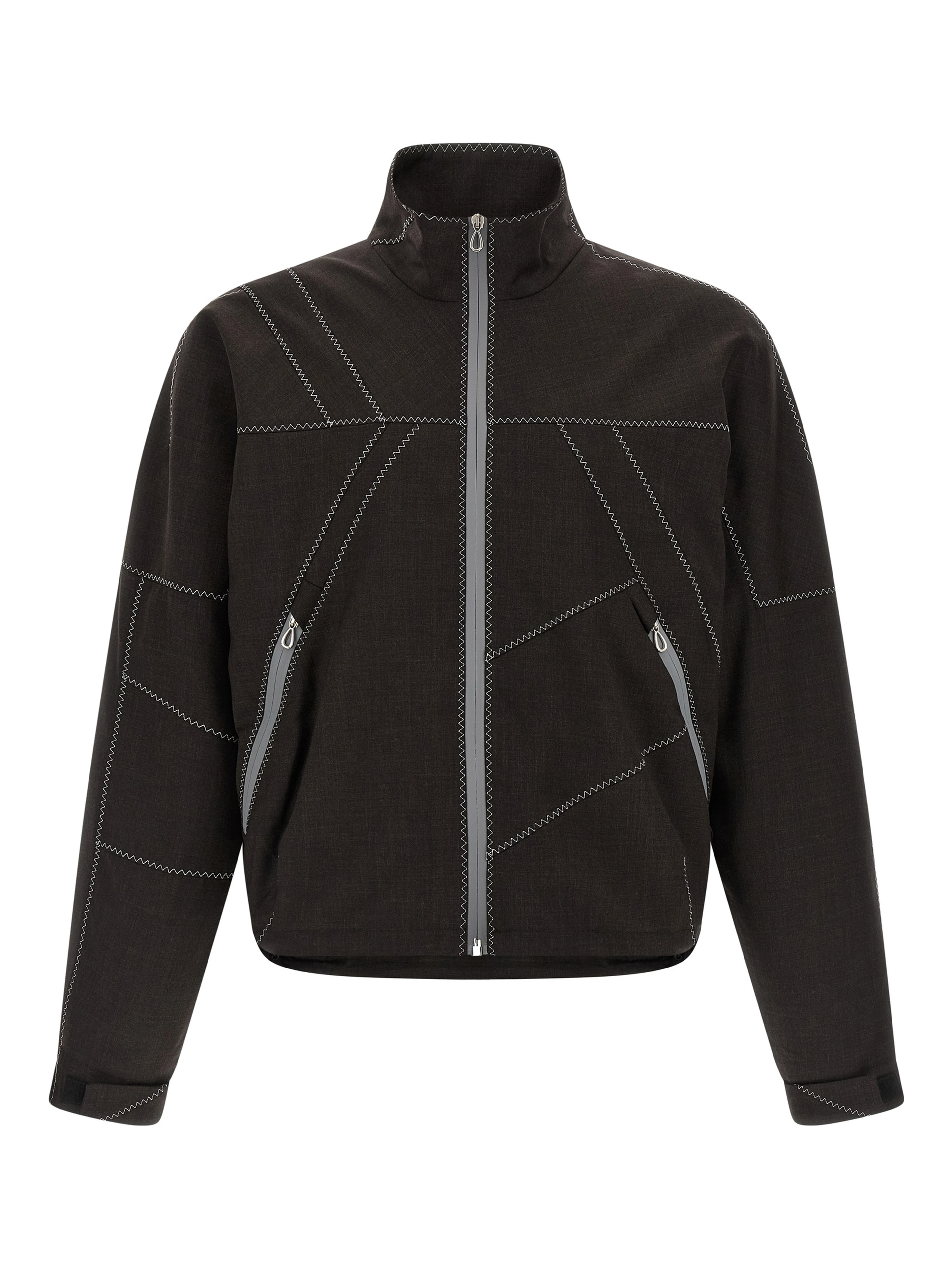 Brown Virgin Wool Full-Length Jacket