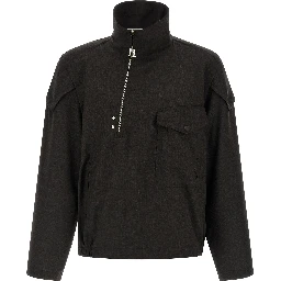 Brown Virgin Wool Full-Length Jacket