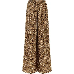 Brown Silk Casual Pants